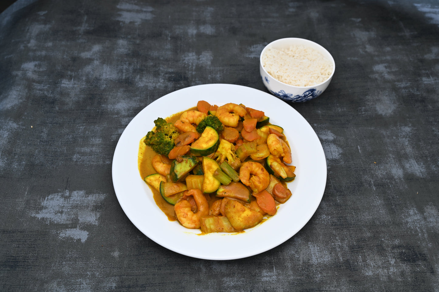 Curry King Prawn with Rice